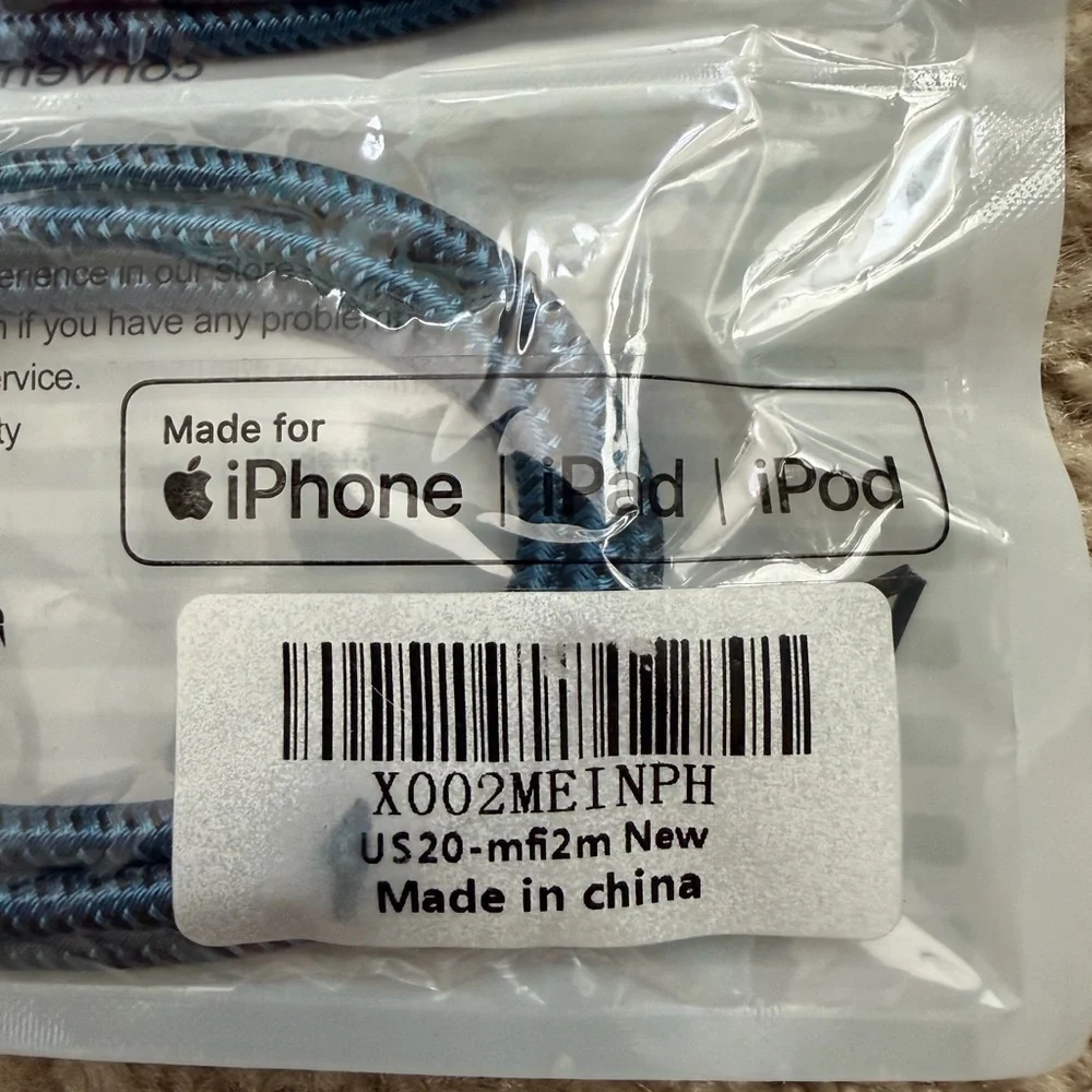 USB to Lightning Port Charging Cable for Apple Devices - 3 pack